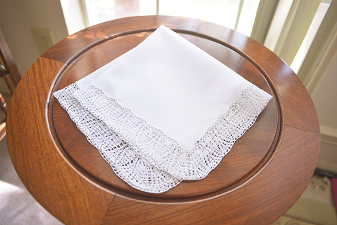 Extra Large (Jumbo Size) Lace Handkerchief. 20x20"
